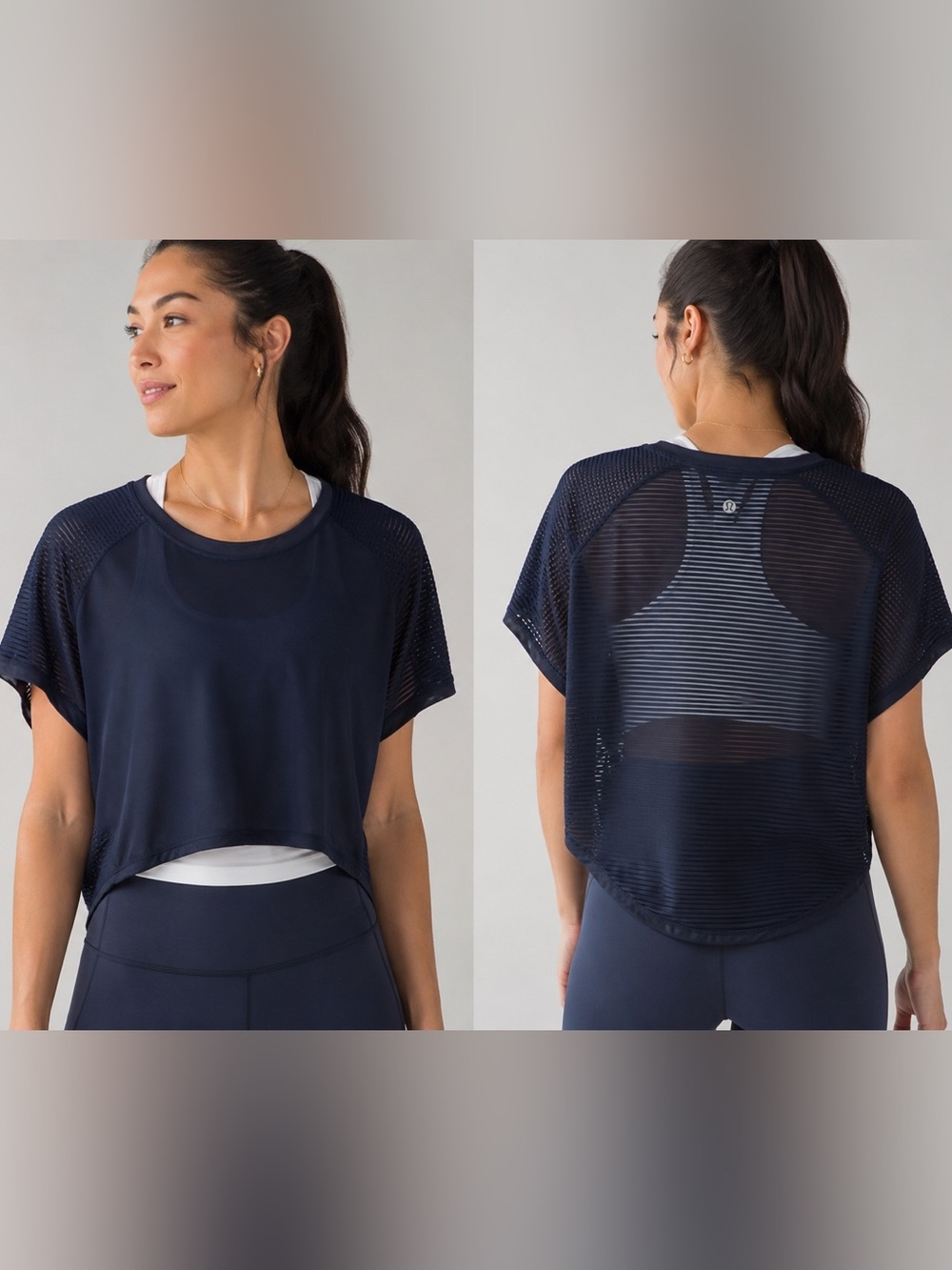 Lululemon Navy Oversized Mesh Back Top